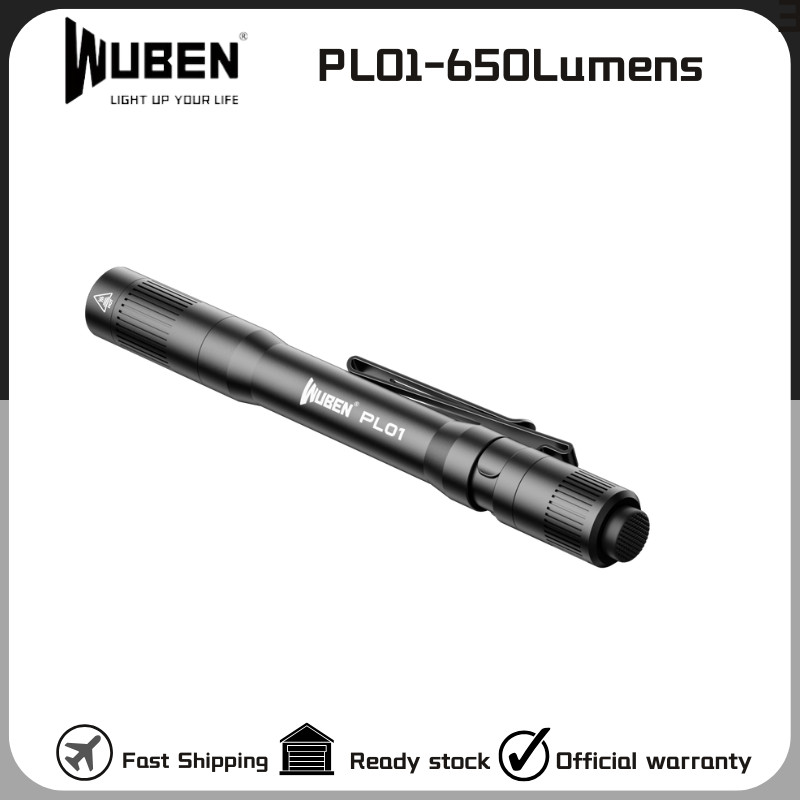 WUBEN PL01 ปากกาไฟฉายชาร์จไฟ 650 Lumens พกพา EDC กันน้ำ สำหรับไฟฉุกเฉินกลางแจ้ง