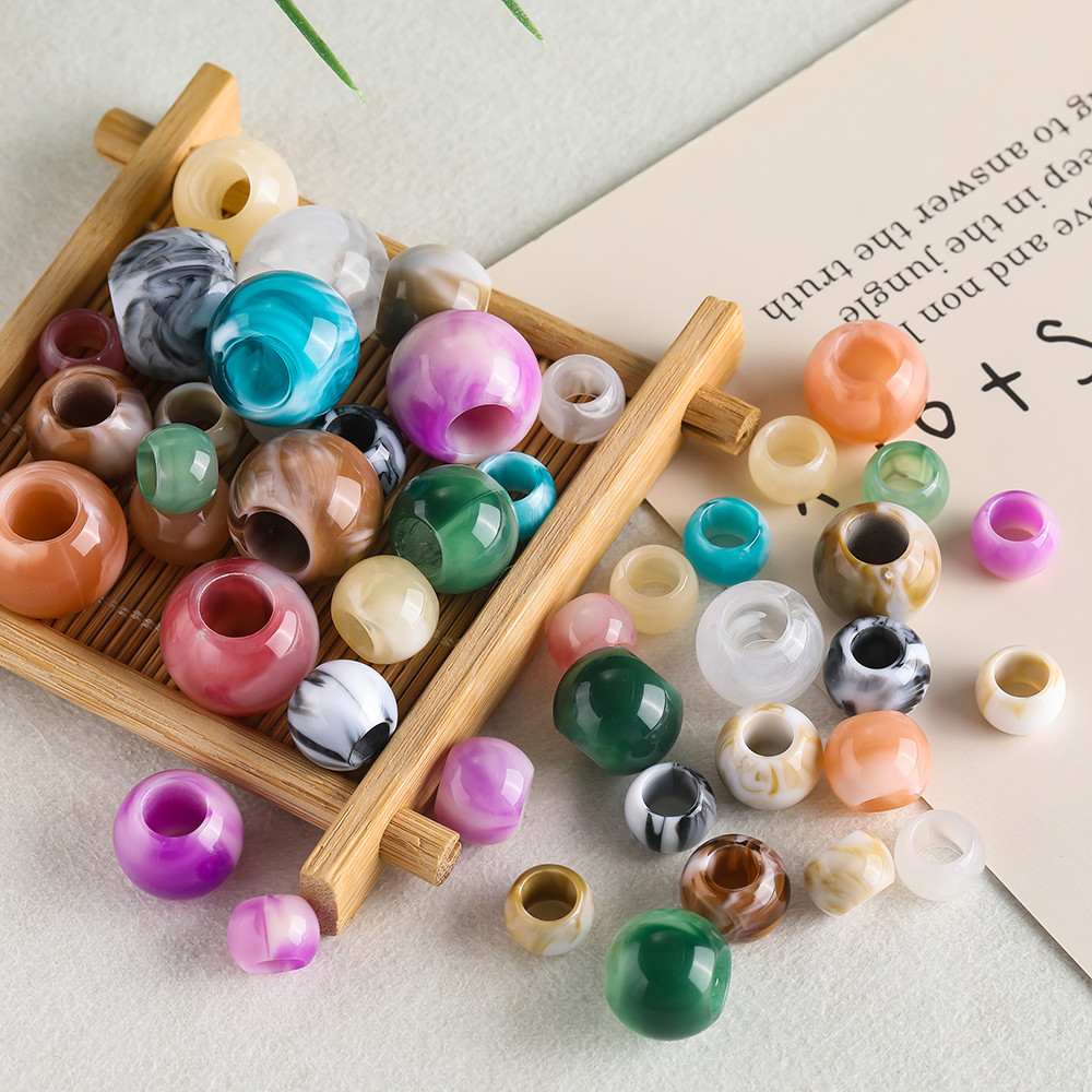 อะคริลิลูกปัดหลุมขนาดใหญ่สองสี St. Kunkka สําหรับ DIY พวงกุญแจและเครื่องประดับ