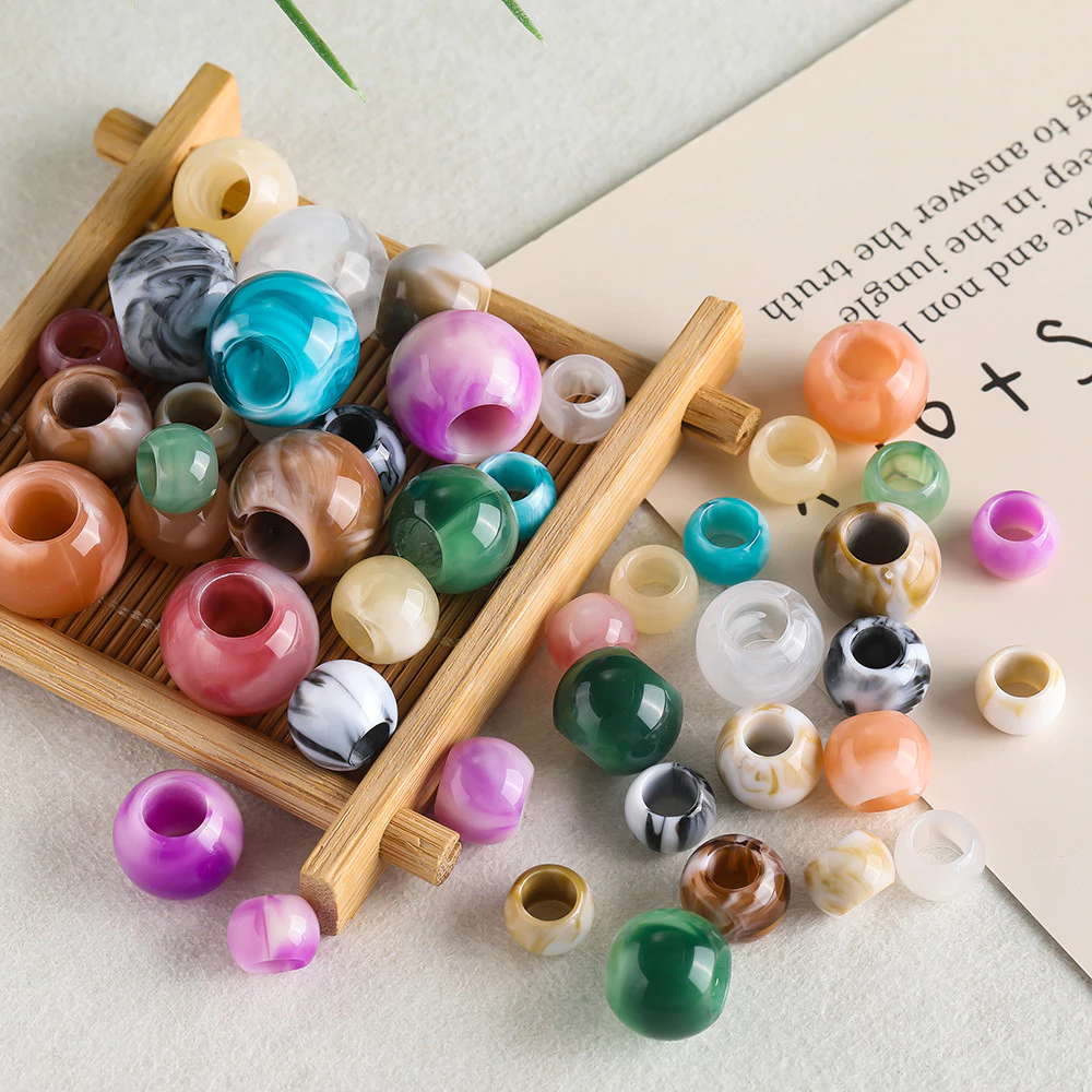 อะคริลิลูกปัดหลุมขนาดใหญ่สองสี St. Kunkka สําหรับ DIY พวงกุญแจและเครื่องประดับ
