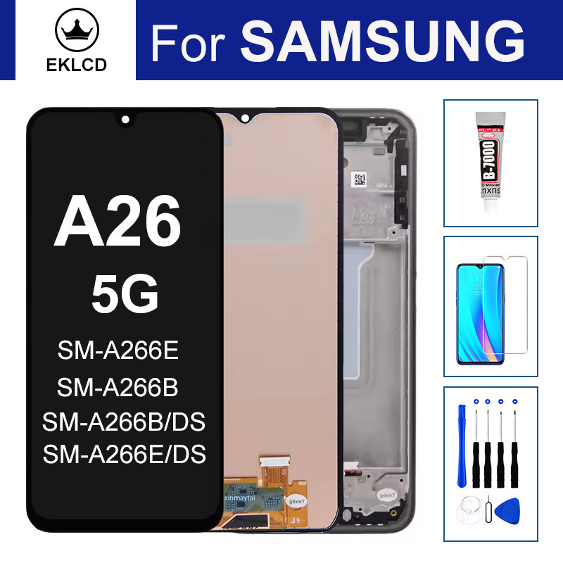 6.7 "LCD สําหรับ Samsung Galaxy A26 5G A266 SM-A266E A226B/DS จอแสดงผล Touch Screen Digitizer Assembly กรอบ