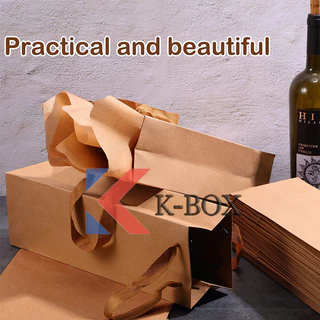 【K-BOX】ถุงกระดาษคราฟท์แนวตั้ง/แนวนอน หูหิ้วเชือกธรรมชาติ กันน้ำเบื้องต้น+ใช้ซ้ำได้ ขนาด10x15ซม. ✨🌿 #ถุงคราฟท์รักษ์โลก