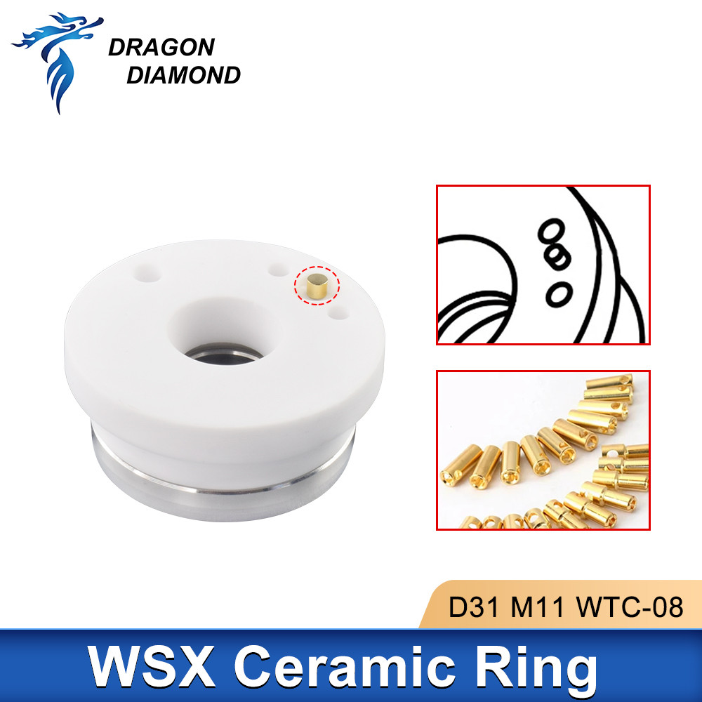 WTC-08 WSX เซรามิคแหวนไฟเบอร์เลเซอร์ตัดหัวฉีด Connector ผู้ถือเซรามิคสําหรับ NC63A
