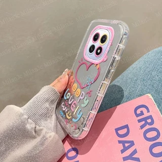 เคสสำหรับ Redmi Note 15 5G เคส Redmi Note 15 14 Pro 5G เคส Redmi Note 15 14 Pro Plus สีชมพู ลายหน้ายิ้มน่ารัก เคสโทรศัพท์มือถือแบบมีกระจกแต่งหน้า กันกระแทก นุ่มนิ่ม
