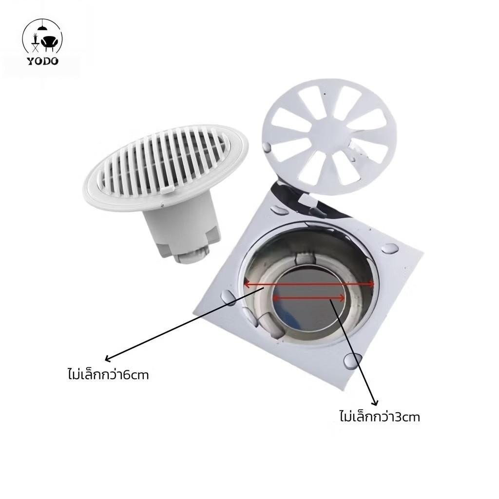 YODO deodorizing floor drain  ตะแกรงกันกลิ่น กันกลิ่นท่อระบายน้ำ ป้องกันเศษผม หรือวัตถุแปลกปลอมไหลเข้าสู่ท่อระบายน้ำ