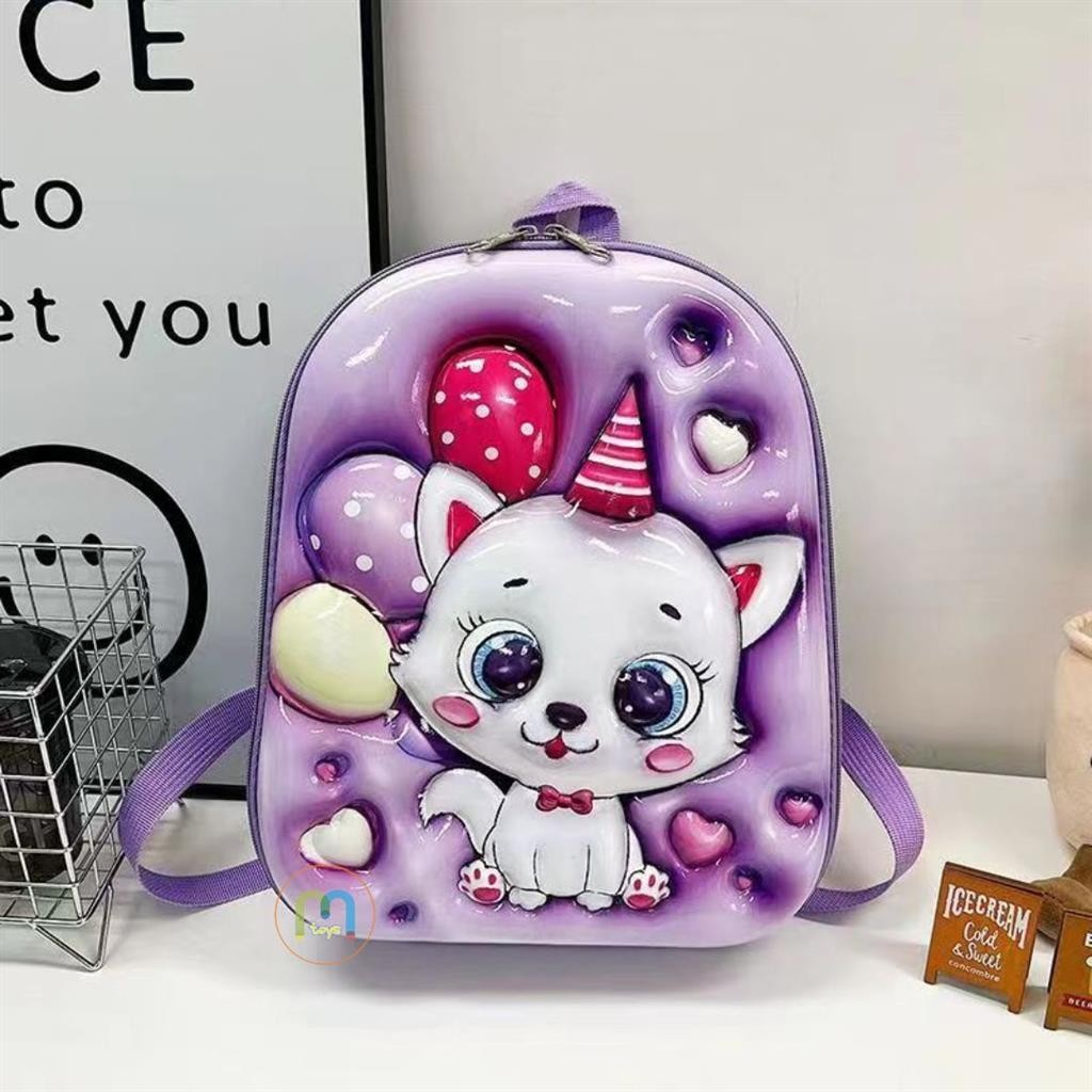DELI STORE CHILDRENS BACKPACK BAG CUTE CHARACTERS นูน 3 DIMENSIONS BACK RESISTANT PREMIUM QUALITY M0
