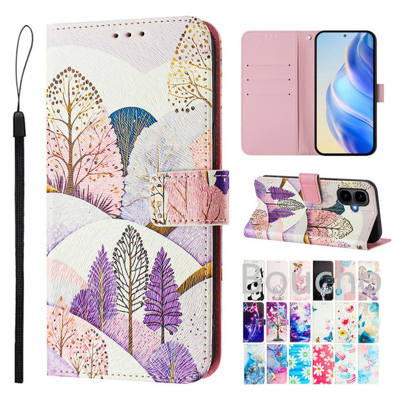 สําหรับ OPPO A5 Pro 5G กรณีน่ารักทาสีรูปแบบเคสโทรศัพท์สําหรับ OPPO A5 Pro 4G กรณี OPPOA5Pro CPH2695 CPH2711 กรณีแม่เหล็กกระเป๋าสตางค์หนังหนังสือฝาครอบ