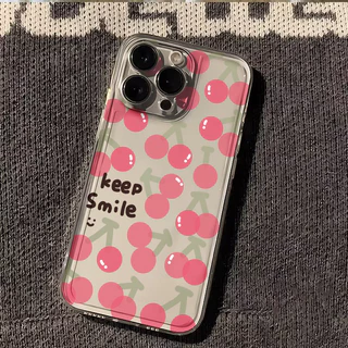 เคสไอโฟน สีแดง เชอร์รี่ เคสคู่ สำหรับ For IPhone 13 11 16 Pro 15 12 14 Pro Max 7Plus 8Plus XS X XR Max 7 8 Plus TPU เคส