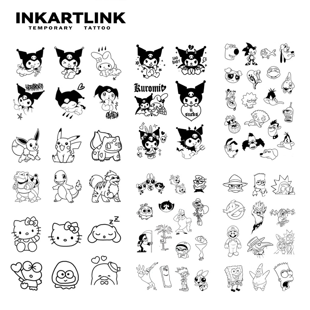 INKARTLINK Magic Tattoo Sticker Minimal กันน้ํา ติดทนนาน ใช้สำหรับแต่งกายแฟชั่นและเล่นน้ำ