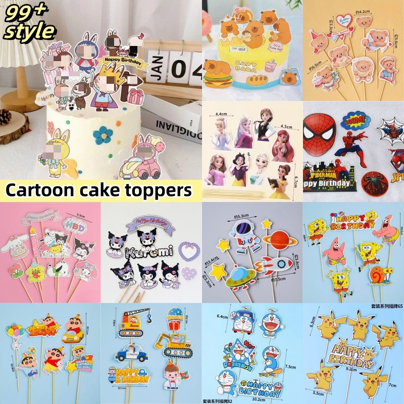 99 + การ์ตูนตัวละครธีมเค้ก topper ไดโนเสาร์ด้านนอกรถเค้ก Toppers สําหรับเด็กวันเกิด Baby Shower Party ตกแต่งอุปกรณ์