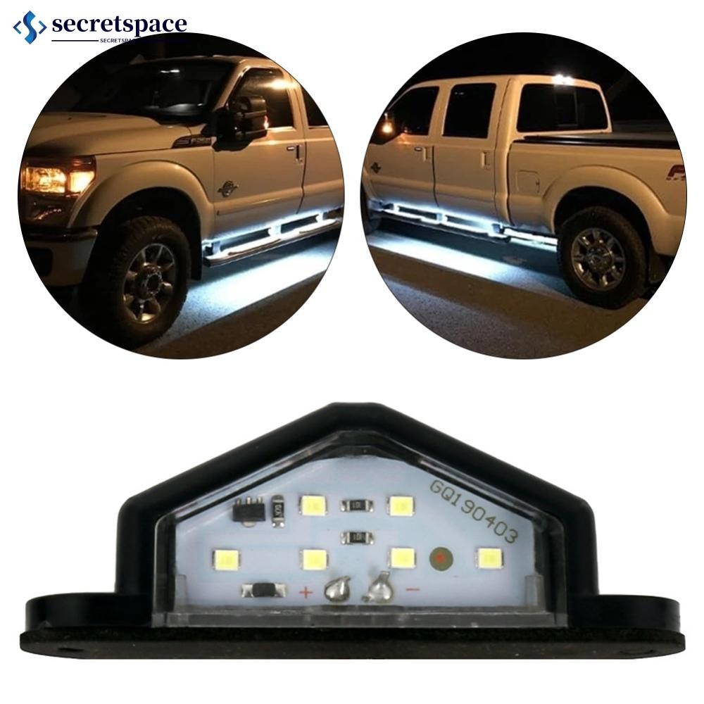 SECRETSPACE 12V รถบรรทุกรถยนต์ LED จํานวนใบอนุญาตโคมไฟรถพ่วงด้านหลังไฟท้ายสีขาว LED จํานวนแผ่นโคมไฟ 