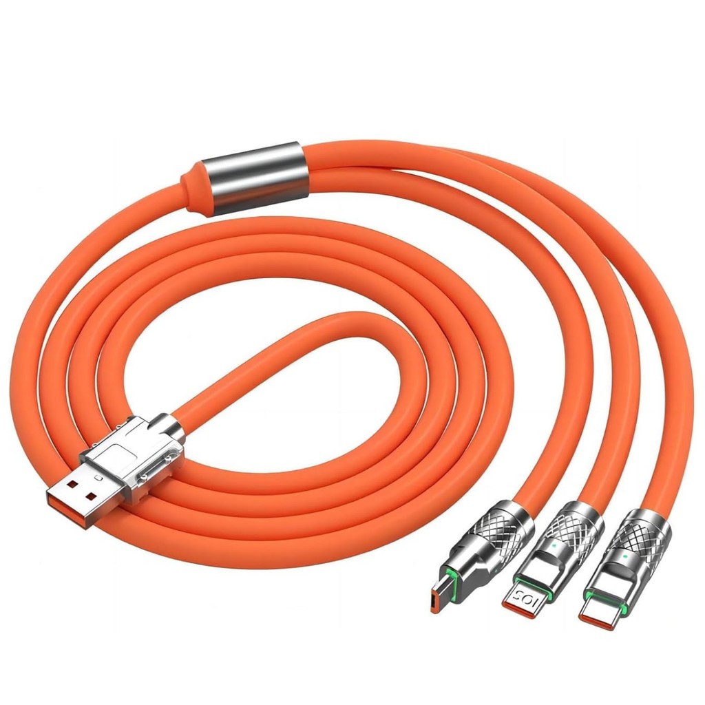 สายชาร์จ 4FT Multi, สายชาร์จอเนกประสงค์ 3 in 1, สายชาร์จอเนกประสงค์แบบสั้นพร้อม 3 พอร์ตที่แตกต่างกัน