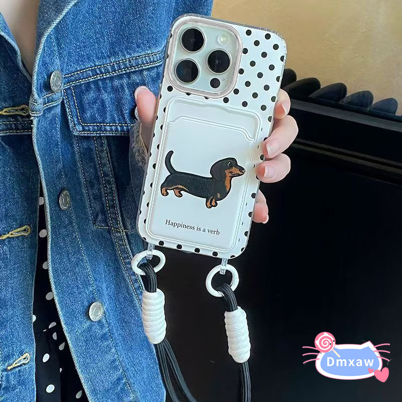 น่ารัก Dachshund ผู้ถือบัตรเคสโทรศัพท์สําหรับ Vivo iQOO Z10 Z9 Turbo Z10X Z9X Z8 Z8X Z7 Z7X Z6 Z6X Z