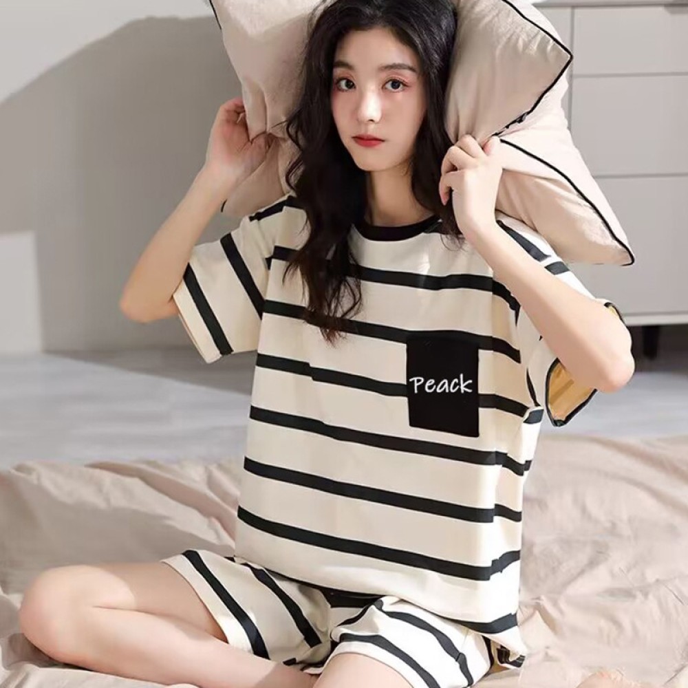 นสตรีฤดูร้อนการ์ตูนแขนสั้นกางเกงขาสั้นฤดูร้อน Tianwang สีแดงสไตล์ฤดูร้อนสุภาพสตรี Homewear Full 678 