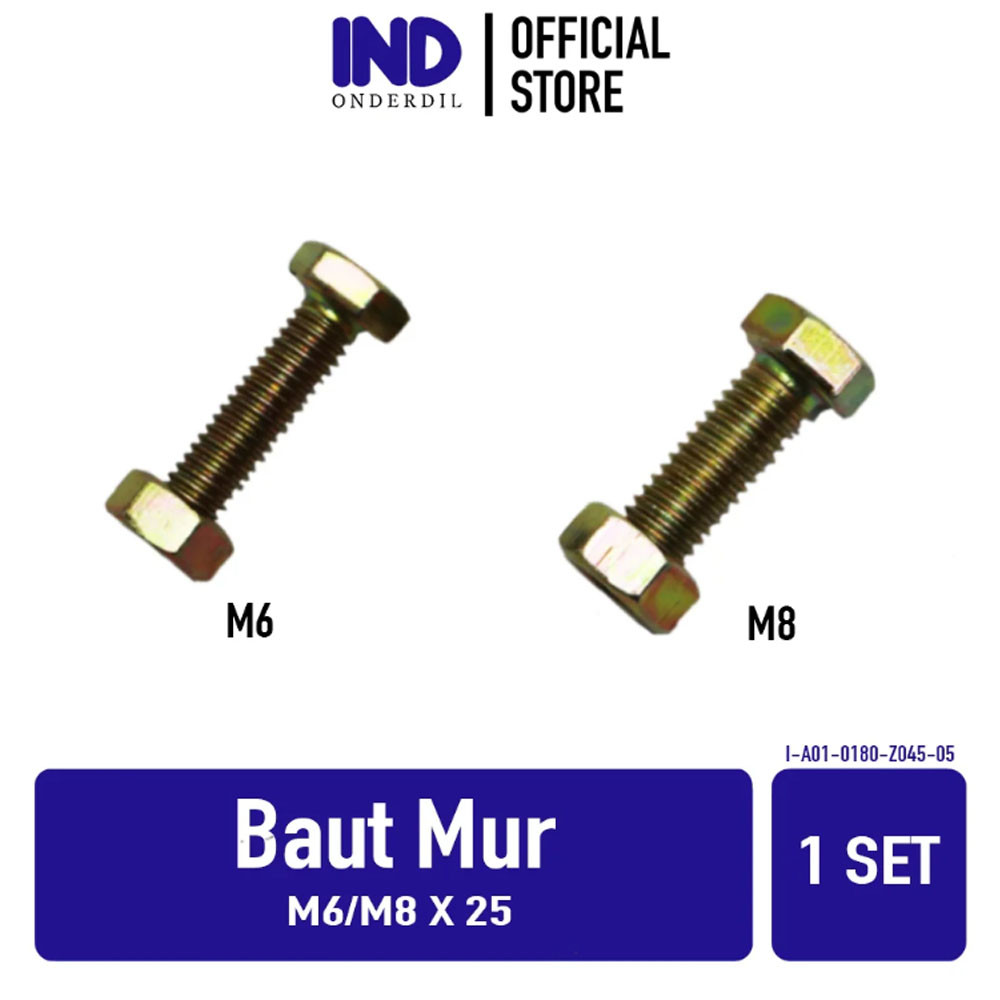 1 PC IND Bolt Nut อะไหล่ M6x25 M8x25 M6 M8 x 25 8x25 M 8 6 Bolt Nut สีเหลือง 10 12