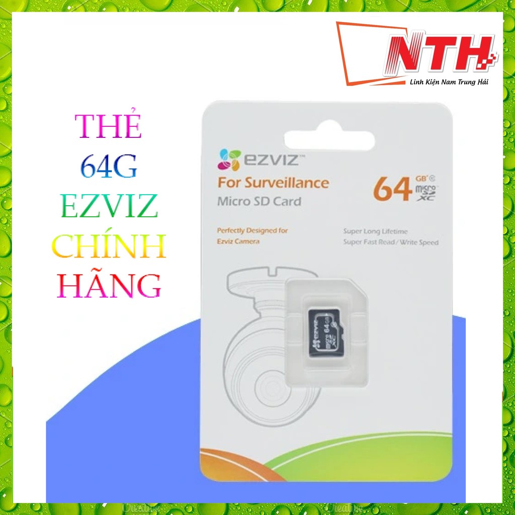 [KOL] การ์ดหน่วยความจํา EZVIZ 64GClass 10 เฉพาะสําหรับกล้อง กล้อง โทรศัพท์