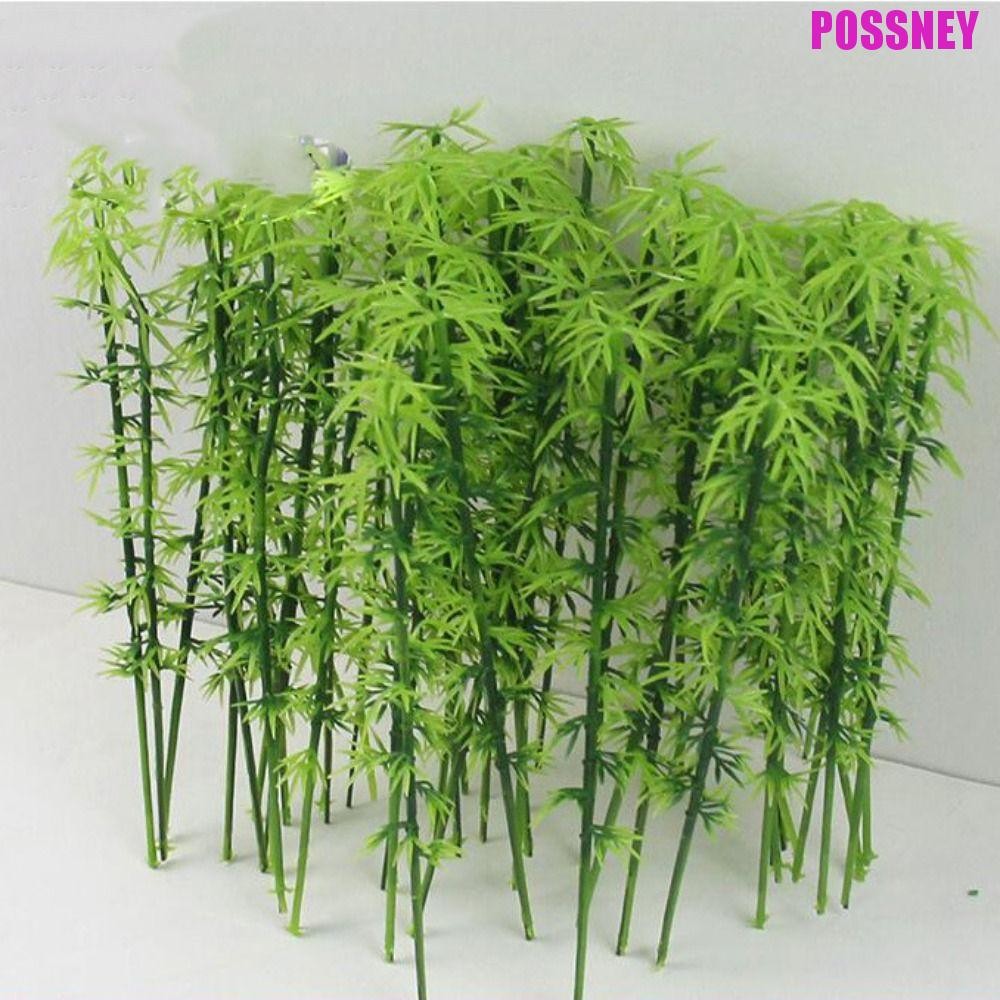 POSSNEY 10 ชิ้น Micro Landscape, จําลองพลาสติก Miniature Bamboo Tree, อุปกรณ์ตกแต่งปลอมประดิษฐ์โต๊ะทรายขนาดเล็กรุ่นการถ่ายภาพ Props