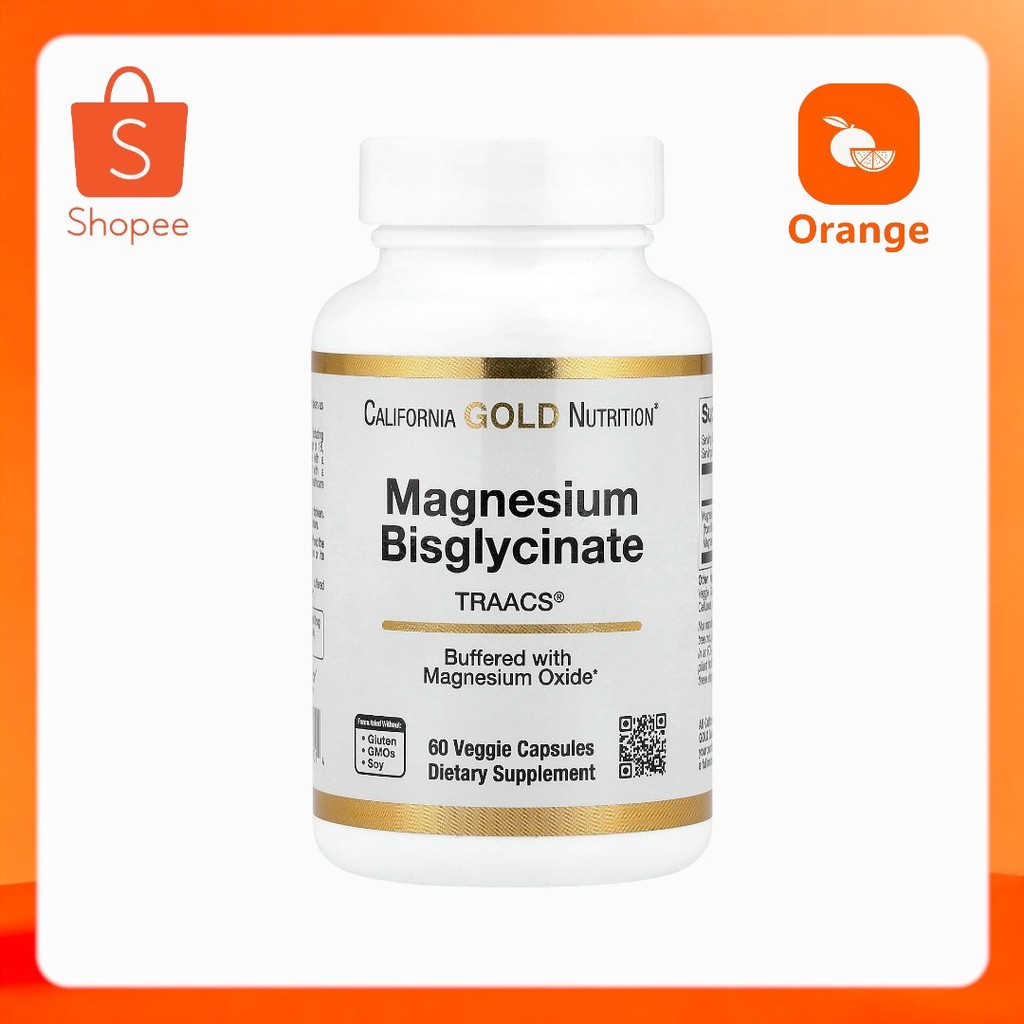 California Gold Nutrition Magnesium Bisglycinate Formulated with TRAACS® 200 mg, 60 Veggie Capsules (100 mg per Capsule)