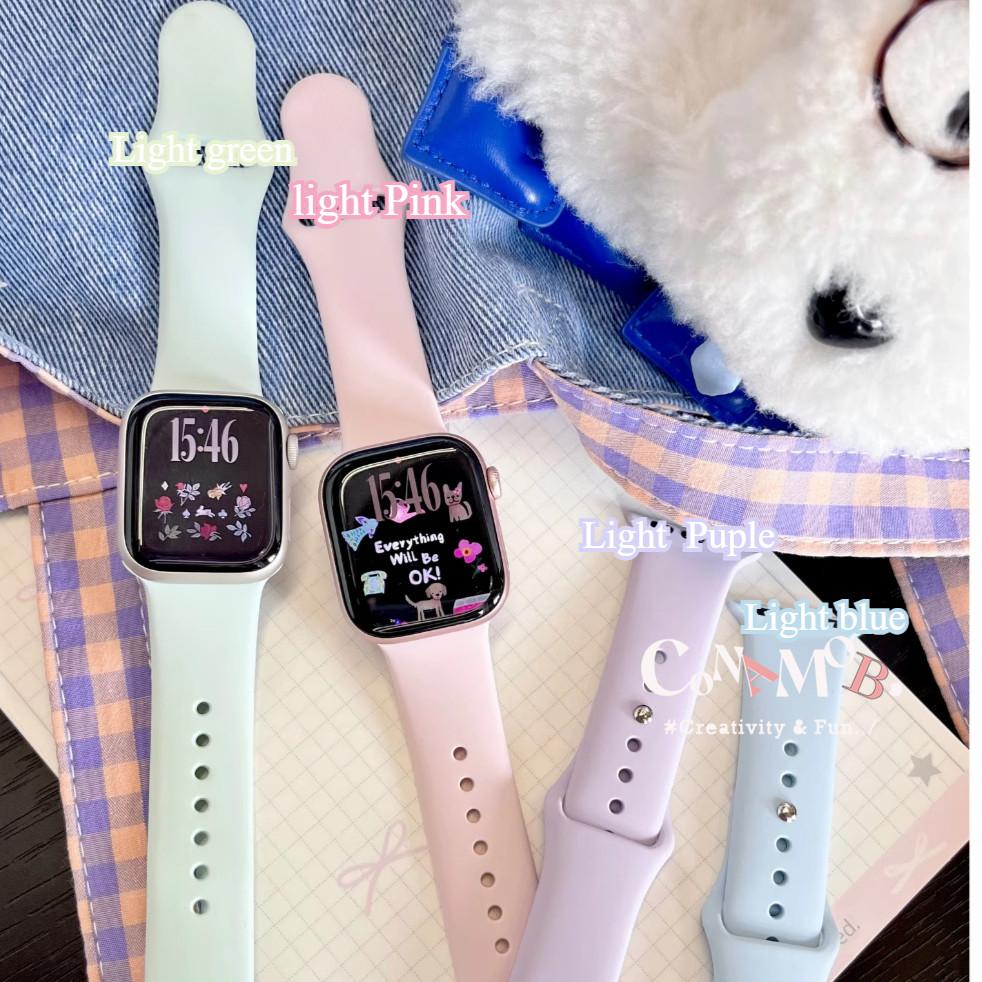 50 สีNew สีซิลิโคนนุ่มสําหรับ iwatch Series Ultra 11 10 9 S8 7 6 5 SE 4 3 2 สบายกีฬาคลาสสิกสายรัดข้อมือสําหรับ iwatch 42 มม.S10 46 มม.49 45 มม.41 มม.44 มม.40 มม.38