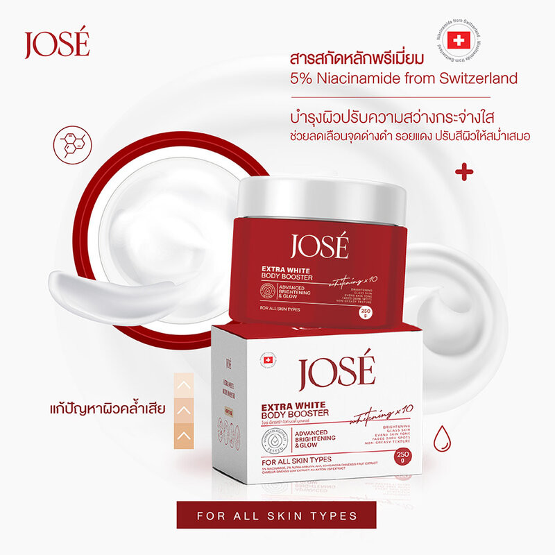 JOSE Extra White Body Booster 250g โจเซ่ ครีมบำรุงผิวกาย. รูปที่ 4