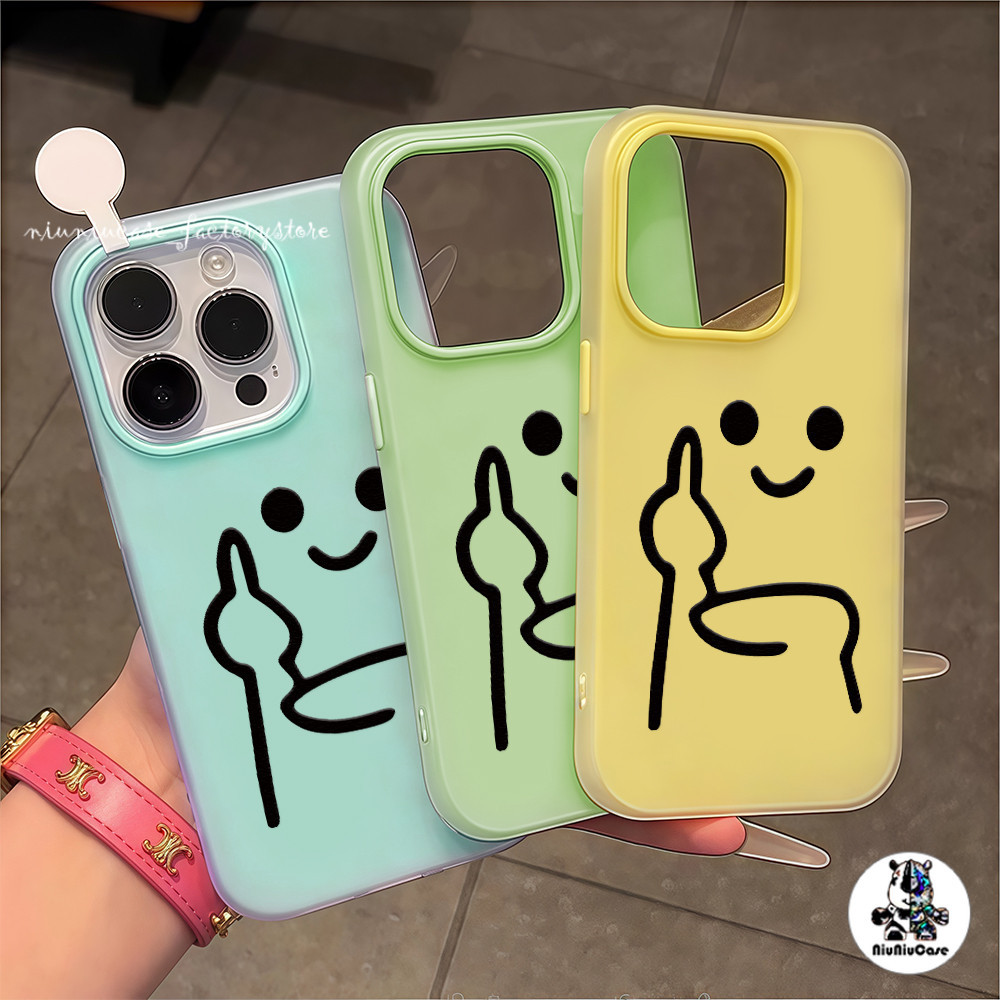 ลายน่ารัก 2 in 1 ซิลิโคนใส เคสเยลลี่ For iPhone 16 15 14 13 12 11 Pro Max X XR XS Max 16 7 8 6 6S Plus เคสไอโฟน 13 เคส