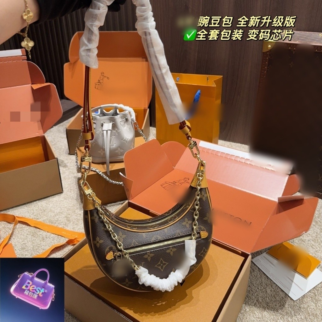 แฟชั่น ❤ แฟชั่นที่ดีที่สุด L Home Loop 老花豆手提包 กระเป๋าสะพายไหล่สั้น e5c