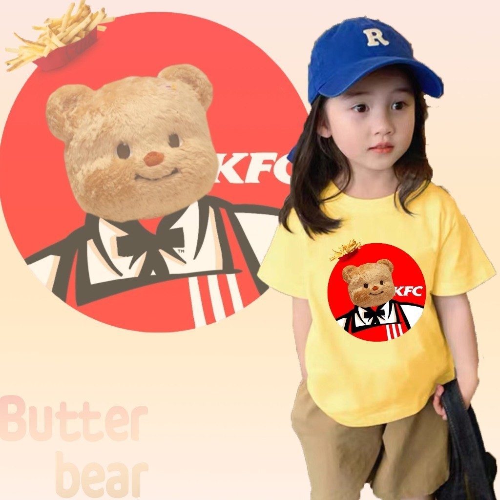 เสื้อยืด New Boy เสื้อยืด er Bear KFC Pure Cotton BUTERBEAR&KFC เสื้อ Childrens
