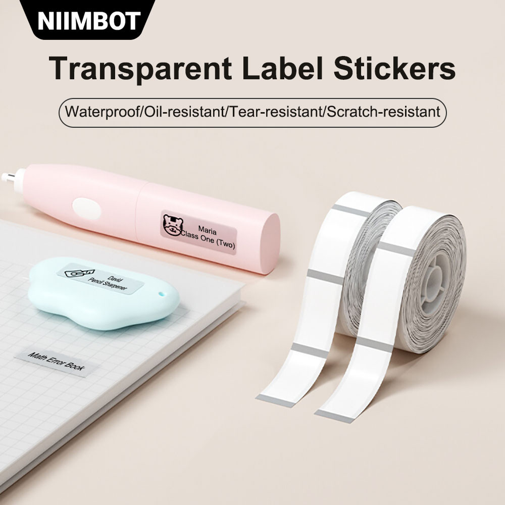 NIIMBOT D11/D110/D101 กระดาษสติกเกอร์โปร่งใส,กันน้ําและน้ํามันในครัวเรือน