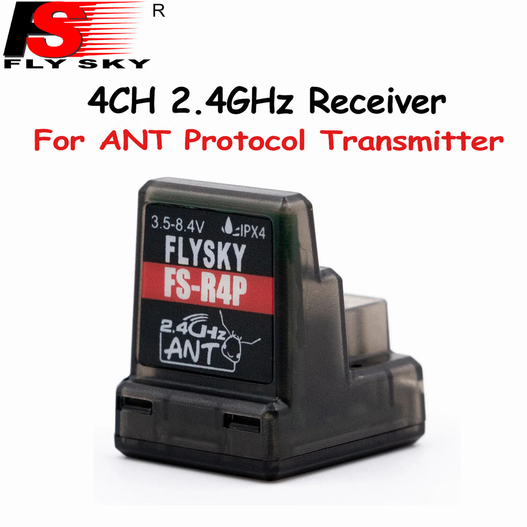 FLYSKY FS-R4P 4CH 2.4G ตัวรับสัญญาณ 3.5-8.4V เสาอากาศเดี่ยวในตัวสําหรับรถยนต์ RC ANT Protocol เครื่อ
