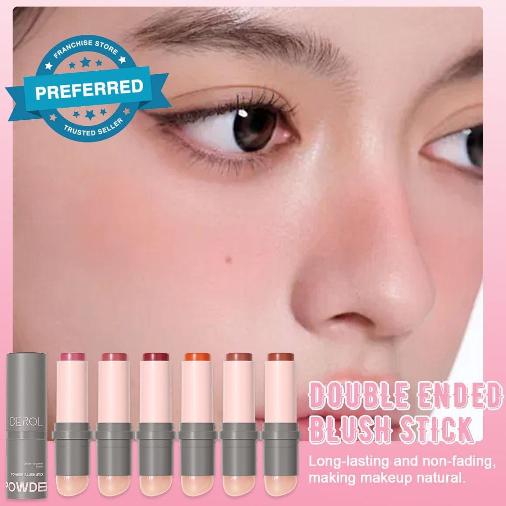 Derol Double End Blush Stick Moisturizing 2 In 1 Blusher Face Stick แต่งหน้า B9o0