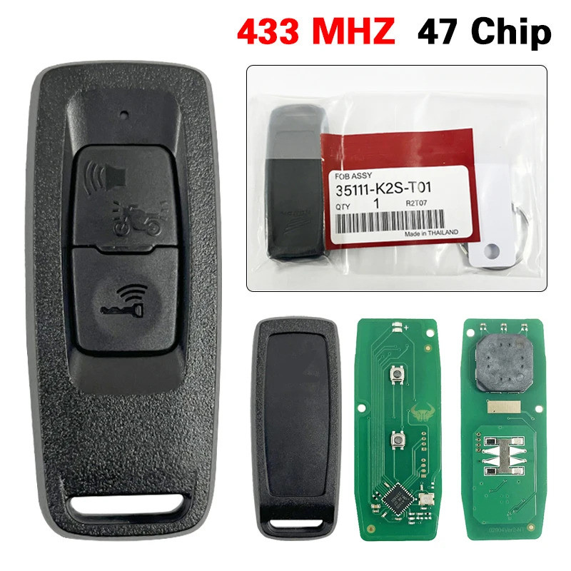 เปลี่ยนสมาร์ทคีย์ Fob สําหรับ Honda Vario 160 รถจักรยานยนต์ - รีโมท 2 ปุ่ม (434MHz) - P/N 35111-K2S-T01 - รูปที่ 5