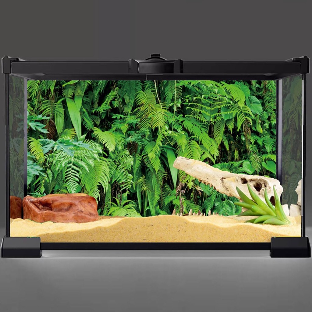 AWERT 48x24 inches Tropical Plants Terrarium Background Tropical Leaves Aquarium Background Rainfore