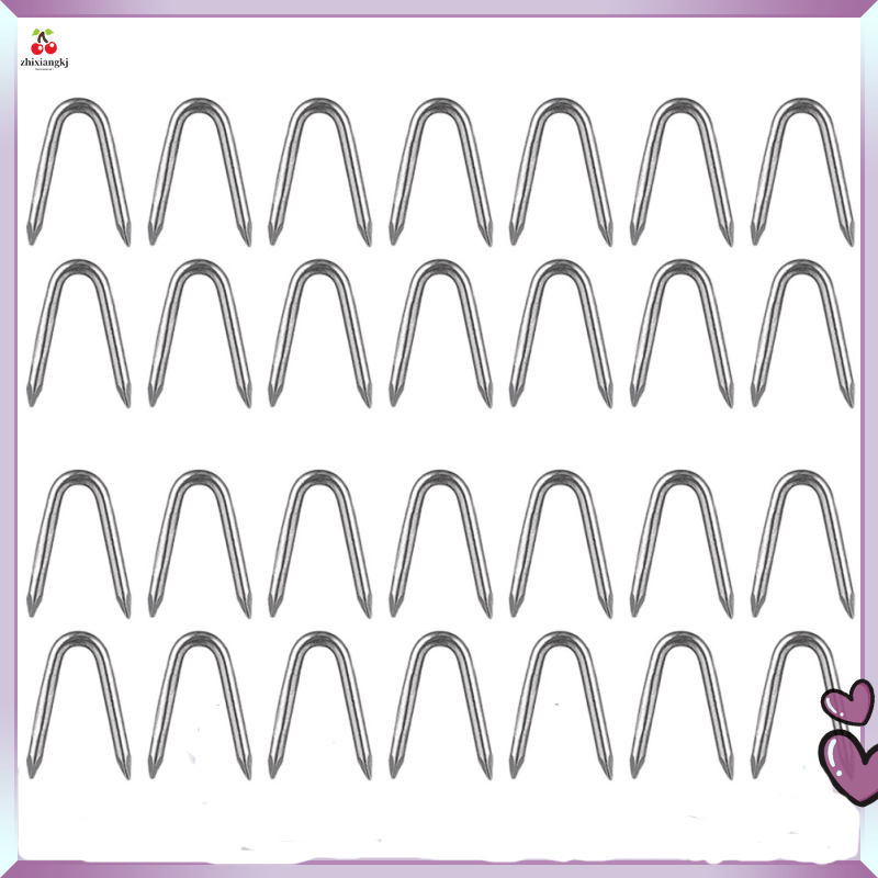 50 ชิ้นรั้วเล็บ Fixing รั้วตาข่าย Seduction Stakes สวน U-เล็บอเนกประสงค์ 2.5X1.5X0.22 ซม.เงินเหล็ก z