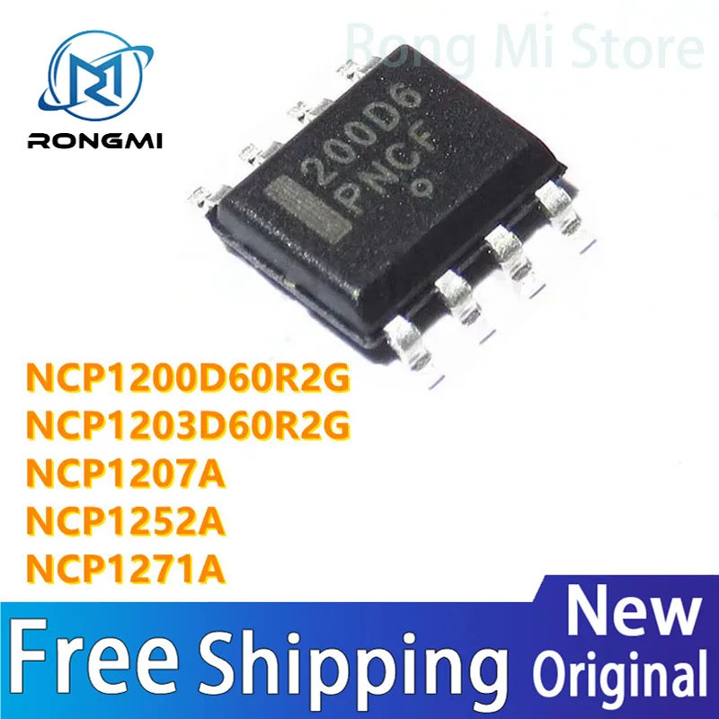 1-5PCS NCP1200D60R2G 1200D 200D6 NCP1203D60R2G 1203D NCP1207A 1207A NCP1252A 1252A NCP1271A SOP-8 ชิ