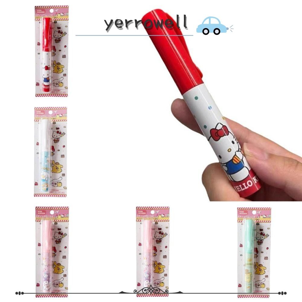 YERROWELL กรรไกร Hello Kitty, ขนาดมินิออกแบบการ์ตูนกรรไกร Sanrio, ใบมีดความปลอดภัยรูปปากกาสไตล์มินิมอลสไตล์น่ารักกรรไกรรูปปากกาเครื่องมือศึกษา