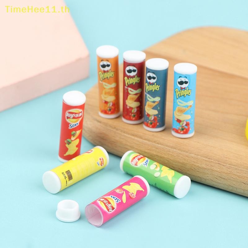 TimeHee 4 ชิ้น/เซ็ต 1:12 Dollhouse miniture จําลองมันฝรั่งทอดขวดอาหารครัว TH