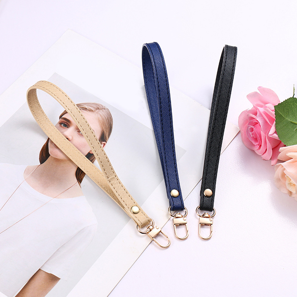 สายคล้องนาฬิกาข้อมือผู้หญิง หนังสีทึบ ปรับขนาดได้ พร้อมใช้งานเป็นสายคล้องกระเป๋าสตางค์และเข็มขัด - รูปที่ 4