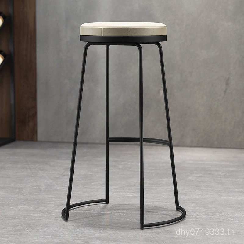 Golden Modern Simple Round High-Foot Bar Chair Bar Bar Chair เก้าอี้เหล็กพักผ่อน Bar Cafe MV0R