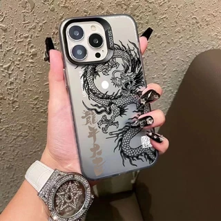for เคสไอโฟน 13 12 11 iPhone 16 15 14 PRO MAX X XS MAX XR 7/8PLUS มังกรจีนแอปเปิ้ลโทรศัพท์ จัดส่งจากประเทศไทย