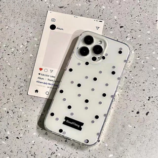 เคสไอโฟน 16 13 สำหรับ IPhone XR 11 15 13 12 16 14 Pro Max XS X 16Plus Max 15 7 8 16 Plus ปก IMD สุดหรูลายจุดใหม่