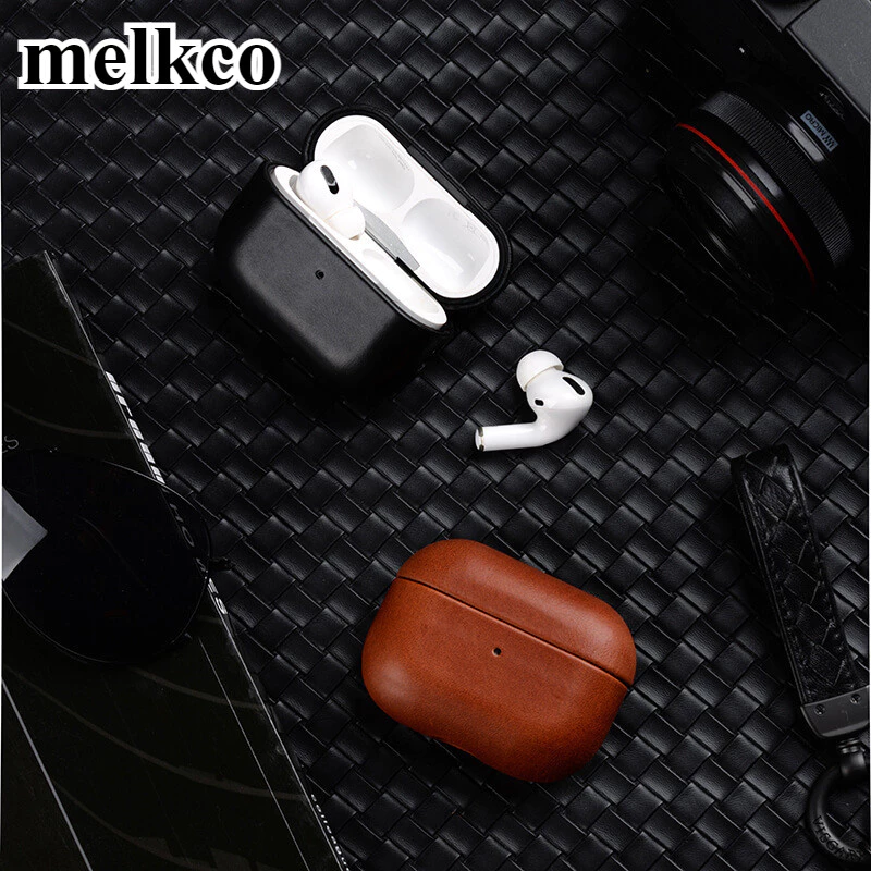 Melkco สําหรับ AirPods 4 3 2 1 หนังพรีเมี่ยมหูฟังสําหรับ AirPods Pro 2 อุปกรณ์เสริมหนังวัวแท้