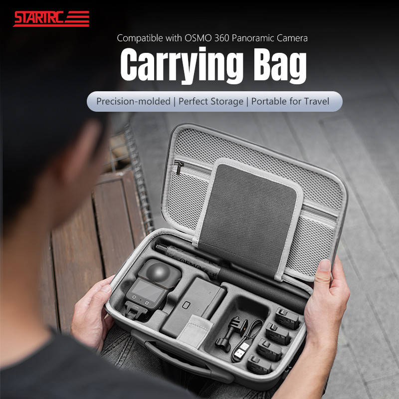 สําหรับ DJI OSMO 360 Panoramic Camera All-in-One Set Carryable Crossbody Portable PU Storage Bag