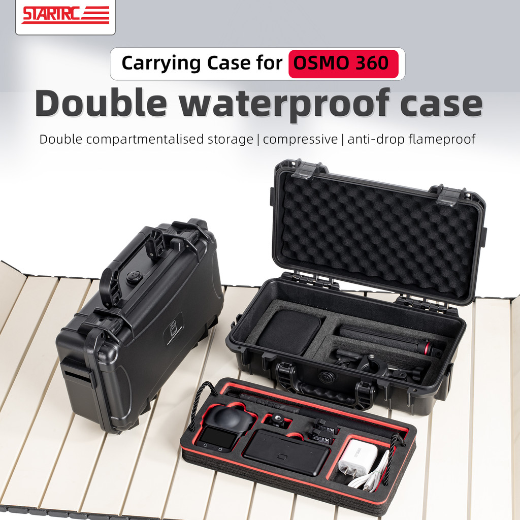 สําหรับ ดีเจ ออสโม 360 กล้องพาโนรามาพิเศษกล่องป้องกันการระเบิดชุดรอบด้านแบบพกพาปิดผนึกกล่องกันน้ําสองชั้น ดีเจ 360 กล้องพาโนรามากล่องเก็บอุป