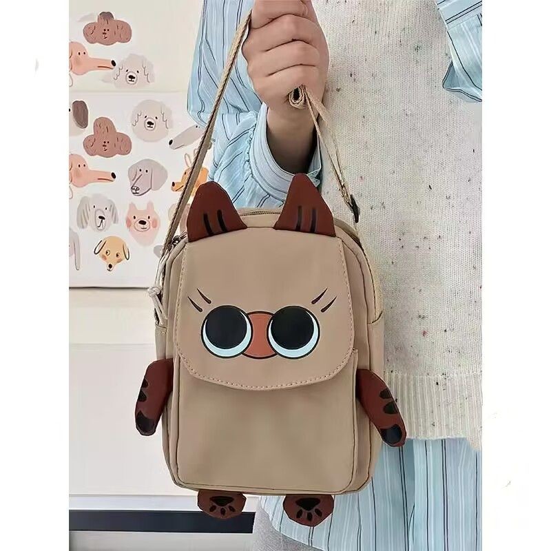 กระเป๋าใบเล็กสำหรับมือถือผ้าใบ สไตล์น่ารักเหมือนแมวและการ์ตูน