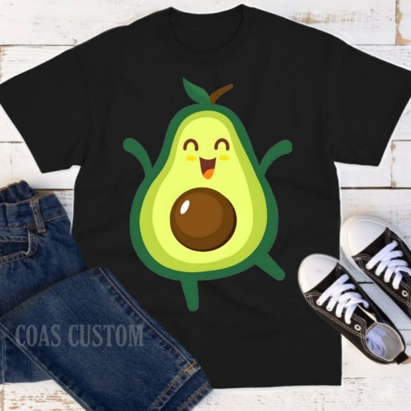 เสื้อยืดแขนสั้นการ์ตูนพิมพ์ลายอะโวคาโด รูปที่ 3