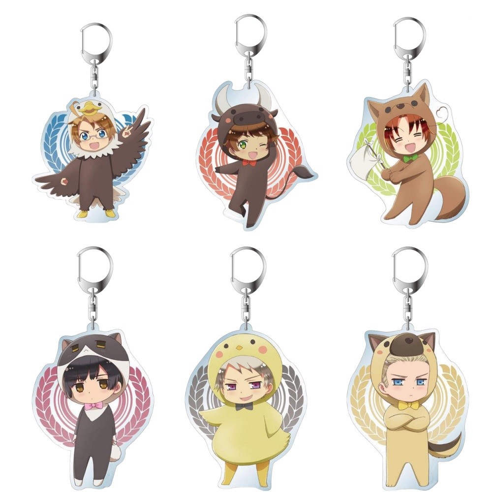 Lucky Seven Anime Peripheral Store Hetalia: The World Twinkle Kigurumi Ver อะคริลิคพวงกุญแจจี้ Ornam