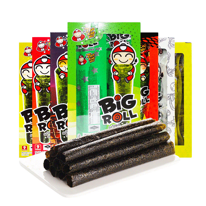 TaoKaeNoi Thailand นําเข้า Boss Crispy 27g Seaweed Roll Original Casual Snacks 2552