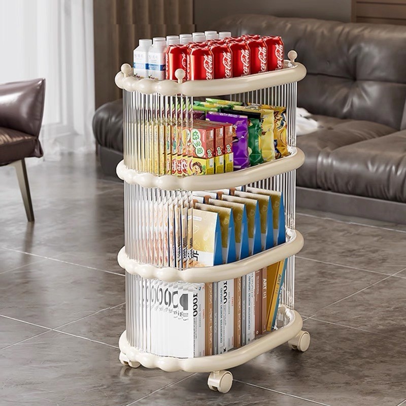 S-Airice ชั้นวางของอเนกประสงค์ ตู้พลาสติกอเนกประสงค์มีล้อ ชั้นวางรถเข็นพลาสติกยอดนิยม 3/4/5 ชั้น ล้อหมุนได้ 360 องศา