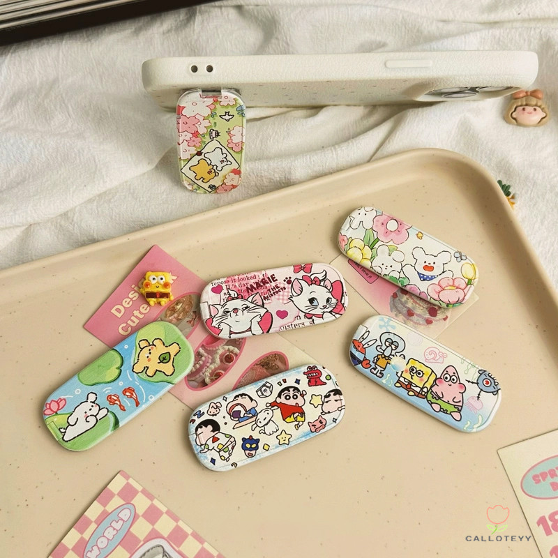 phone holderที่วางโทรศัพท์แบบพับได้ ที่วางโทรศัพท์กระจกแต่งหน้าพับได้ ขาตั้งโทรศัพท์พับ ได้ลายการ์ตูนน่ารักสร้าดสก์ท็อป - รูปที่ 5