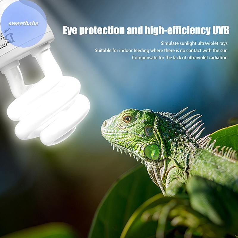 SEBABE 1 ชิ้น 13/26W UV Rays ประหยัดพลังงาน Terrarium Basking Light 5.0 10.0 UVB สัตว์เลื้อยคลานโคมไฟความร้อน TH