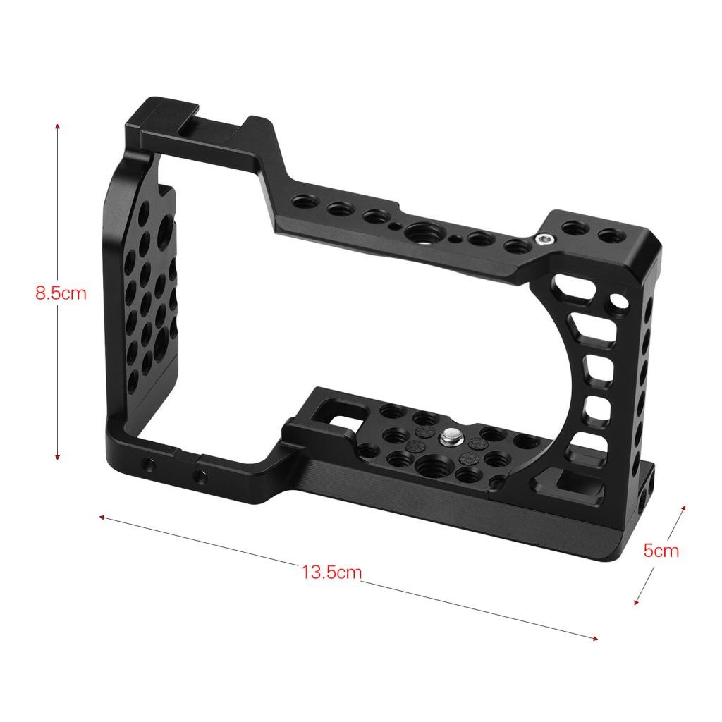 Andoer Aluminium Alloy Cage Cage Rig พร้อมรองเท้า Cold Shoe Mount arri หลุมตั้งของหลุม 1/4 3/8 การเป